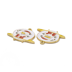 Christmas Theme Rack Plating Alloy Enamel Pendants&nbsp;PALLOY-O109-37LG