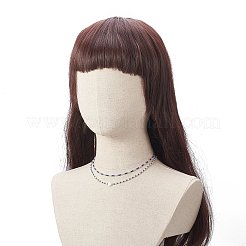 2 個 2 スタイルナチュラルシェルスター & ガラスシードビーズネックレスセット女性用  ブルー  14.76~15.94インチ（37.5~40.5cm）  1個/スタイル&nbsp;NJEW-JN04245
