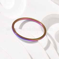 304ステンレススチールプレーンバンドリング  イオンプレーティング（ip）  虹色  1mm  usサイズ7 1/4(17.5mm)&nbsp;STAS-I160-F03-MC