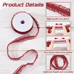 Chinlon Elastic Pleated Lace Trim&nbsp;OCOR-WH0060-44A