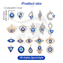 40Pcs Zinc Alloy Rhinestone Connector Charms & Pendants Kits&nbsp;FIND-HY0004-30