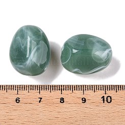 不透明なアクリルビーズ  ツートン  ナゲット  ティール  23x19x16mm  穴：2.2mm  約134個/500g&nbsp;OACR-N137-36G