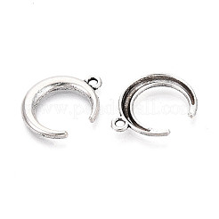 合金のチベット風チャーム  三日月チャーム  アンティークシルバー  20.5x16.5x2mm  穴：1.8mm&nbsp;TIBEP-T054-13AS
