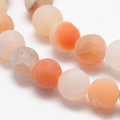 Natural Druzy Geode Agate Bead Strands&nbsp;X-G-K166-09-8mm-02