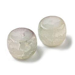 透明なクラックル ガラス ビーズ 連  コラム  黄緑  8x6mm  穴：1.6mm  約20個/袋&nbsp;GLAA-D012-01D