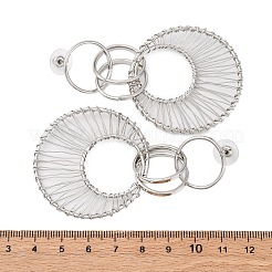 合金と鉄のダングルスタッドピアス  中空フラットラウンド  プラチナ  75x45mm&nbsp;EJEW-M075-06P