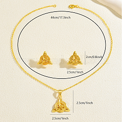 Trinity Knot Brass Stud Earrings & Pendant Necklaces Sets for Women&nbsp;JL1010