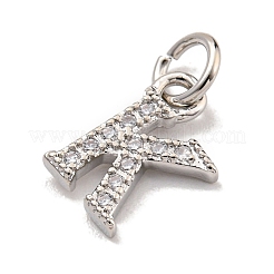 Initial Letter Brass with Cubic Zirconia Charms&nbsp;KK-Q814-26K-P