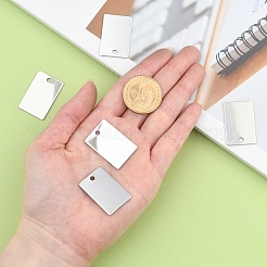 Tarnish Resistant 201 Stainless Steel Rectangle Mirror Polished Finish Stamping Blank Tag Pendants&nbsp;STAS-S031-01