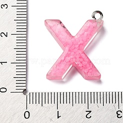 蓄光樹脂チャーム  暗闇で光る  プラチナメッキループ付き  文字L  文字x  23x19.5x5.5mm  穴：1.8mm&nbsp;X1-RESI-I059-X01