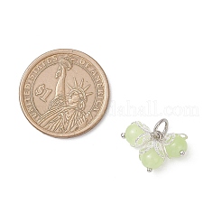 4個のガラスペンダント  真鍮パーツ  ラウンド  ミックスカラー  12x8.5mm  穴：4mm  1pc /カラー&nbsp;PALLOY-JF04185