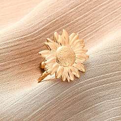 304ステンレススチールカフリング  ヒマワリ  ゴールドカラー  20x19mm  内径：18mm&nbsp;RJEW-D306-22G