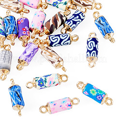 20Pcs Polymer Clay Column Links Connector Charms&nbsp;CLAY-TADJ0001-02