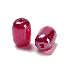不透明なガラスビーズ  オーバル  クリムゾン  9x6mm  穴：1.5mm  825個/ポンド&nbsp;GLAA-Z012-01I