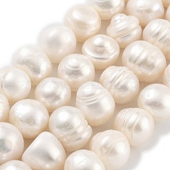 天然養殖淡水パールビーズ連売り  ポテト  フローラルホワイト  10~11mm  穴：0.6mm  約18~19個/連  6.89~7.09インチ（17.5~18cm）&nbsp;PEAR-C003-20B
