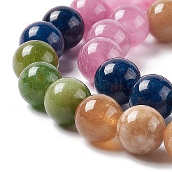 Natural White Jade Imitation Tourmaline Beads Strands&nbsp;G-I334-01C