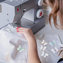 80Pcs 10 Colors Cloth Butterfly Ornament Accessories&nbsp;DIY-CY0004-03