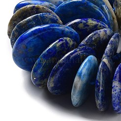 天然石ラピスラズリビーズ連売り  ディスク  5~6x12~29x11~32mm  穴：1.5~1.6mm  約49個/連  16.85''~17.40''（42.8~44.2センチメートル）&nbsp;G-M406-B01