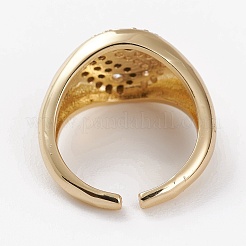 Brass Micro Pave Cubic Zirconia Cuff Rings&nbsp;RJEW-C101-10
