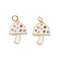 Brass Micro Pave Colorful Cubic Zirconia Pendants&nbsp;X-KK-C100-09G