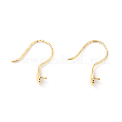925スターリングシルバーピアスフック  片穴ビーズ  ティアドロップ  18KGP本金メッキ  16~16.5x3.5mm  21ゲージ  ピン：0.7mmおよび0.6mm（片穴ビード用）&nbsp;STER-P047-01B-G