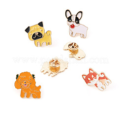 15Pcs 15 Style Puppy Dog Enamel Pins&nbsp;JEWB-YS0001-13
