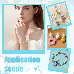 300個3スタイルイミテーションパールアクリルビーズ  花  ホワイト  7~11x7.5~11.5x7.7~11mm  穴：1.2~2.8mm  100個/スタイル&nbsp;OACR-GA0001-20