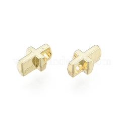 合金ビーズ  カドミウムフリー＆鉛フリー  クロス  ライトゴールド  6.5x4x3mm  穴：1.5mm&nbsp;PALLOY-P284-18LG