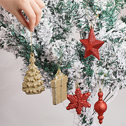 30Pcs 10 Style Christmas Theme Plastic Pendant Decorations&nbsp;AJEW-GL0001-68