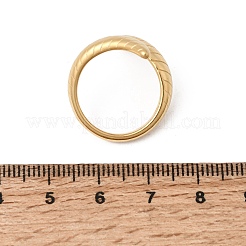 304ステンレススチールカフオープンリング  ヘビの形  ゴールドカラー  16mm  内径：17mm&nbsp;RJEW-B165-02G