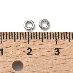 変色しにくい304ステンレススチール製オープン丸カン  ラウンド  ステンレス鋼色  4x1mm  18ゲージ  内径：2mm&nbsp;STAS-E067-07-4mm