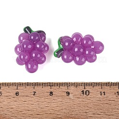 ゼリーのような質感のアクリルビーズ  ブドウ  暗い蘭  30x21x14mm  穴：3mm&nbsp;OACR-N126-08A
