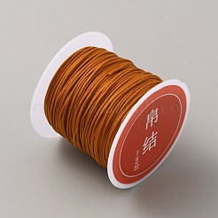ナイロン編みコード  ジュエリー製作やマクラメ工芸用の中国結び紐  ペルー  0.8mm  約21.87ヤード（20m）/ロール&nbsp;NWIR-WH0002-02G