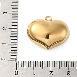 304ステンレスペンダント  ハートチャーム  18KGP本金メッキ  21.5x25x13mm  穴：2.1mm&nbsp;STAS-C094-02A-G