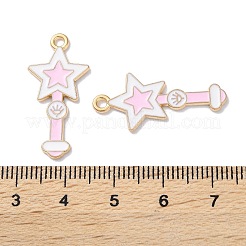 合金エナメルチャーム  ゴールドカラー  魔法の杖  28x24x1mm  穴：1.6mm&nbsp;ENAM-O001-11B-G