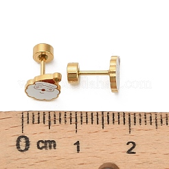 クリスマス 304 ステンレススチール スタッドピアス  ゴールドカラー  サンタクロース  8.5x7mm&nbsp;EJEW-A144-01D-G
