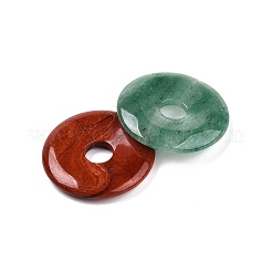 天然石&合成ミックスストーンペンダント  ドーナツのチャーム  染めと染めの混合  27~30.5x4~6mm  穴：5~8mm&nbsp;G-N344-38F