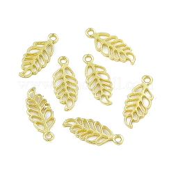 ラックメッキ合金ペンダント  中空  リーフチャーム  ライトゴールド  20x8x1mm  穴：1.6mm&nbsp;PALLOY-I216-21LG