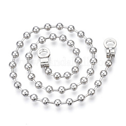 Iron Round Ball Chains with Bead Tips&nbsp;MAK-N034-006A-P