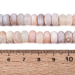 天然石風化瑪瑙ビーズ連売り  染め  ロンデル  アンティークホワイト  7.5~9x4~5mm  穴：0.8~1mm  約77~78個/連  14.76インチ（37.5cm）&nbsp;G-N359-02A-01