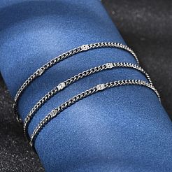 12Pcs 2.2MM 304 Stainless Steel Textured Twisted Chain Necklaces for Men Women&nbsp;NJEW-H093-20P-04
