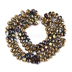 Electroplate Baking Paint Transparent Glass Beads Strands&nbsp;GL-N005-02A-C05