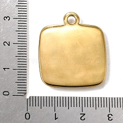304ステンレススチールと天然パウアシェルを使用したペンダント  18KGP本金メッキ  イオンプレーティング（ip）  長持ちメッキ  スクエアチャーム  30x25.5x4mm  穴：3mm&nbsp;SH-CBA7184-01G-G