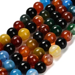 Dyed Natural Agate Beads Strands&nbsp;G-G203-10G-10mm