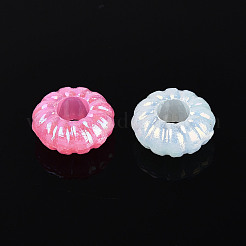 プラスチックビーズ  模造ゼリー  フラットラウンド  ABカラーメッキ  ミックスカラー  8.5x4mm  穴：3mm  約3125個/500g&nbsp;KY-N026-34