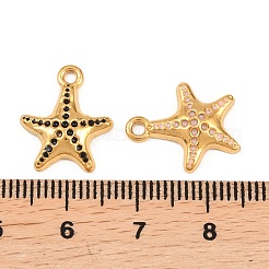 304ステンレススチールエナメルペンダント  ヒトデのチャーム  ゴールドカラー  16x13.5x3mm  穴：1.6mm&nbsp;STAS-A135-09G