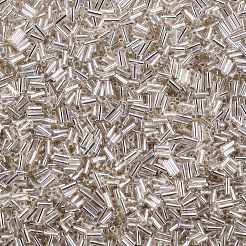 メッキガラス竹ビーズ  メタリックカラー  フローラルホワイト  4~5x2mm  穴：1mm  約14000個/ポンド&nbsp;SEED-S046-01A-21