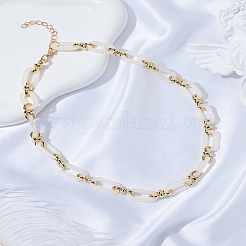 1Pc Acrylic Oval Link Chain Necklaces for Women&nbsp;NJEW-LP0002-96B