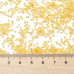 MIYUKIラウンドロカイユビーズ  日本製シードビーズ  （rr677)シルバーライニングゴールドオパール  15/0  1.5mm  穴：0.7mm  約5555PCS /ボトル  10 G /ボトル&nbsp;SEED-JP0010-RR0677