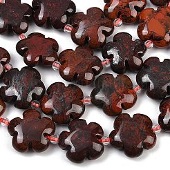 天然石ブレシエイテッドジャスパービーズ連売り  花  シードビーズで  14.5~15x15~15.5x5~7mm  穴：0.9~1mm  約27個/連  17.68個（44.9cm）&nbsp;G-C220-E02-15mm